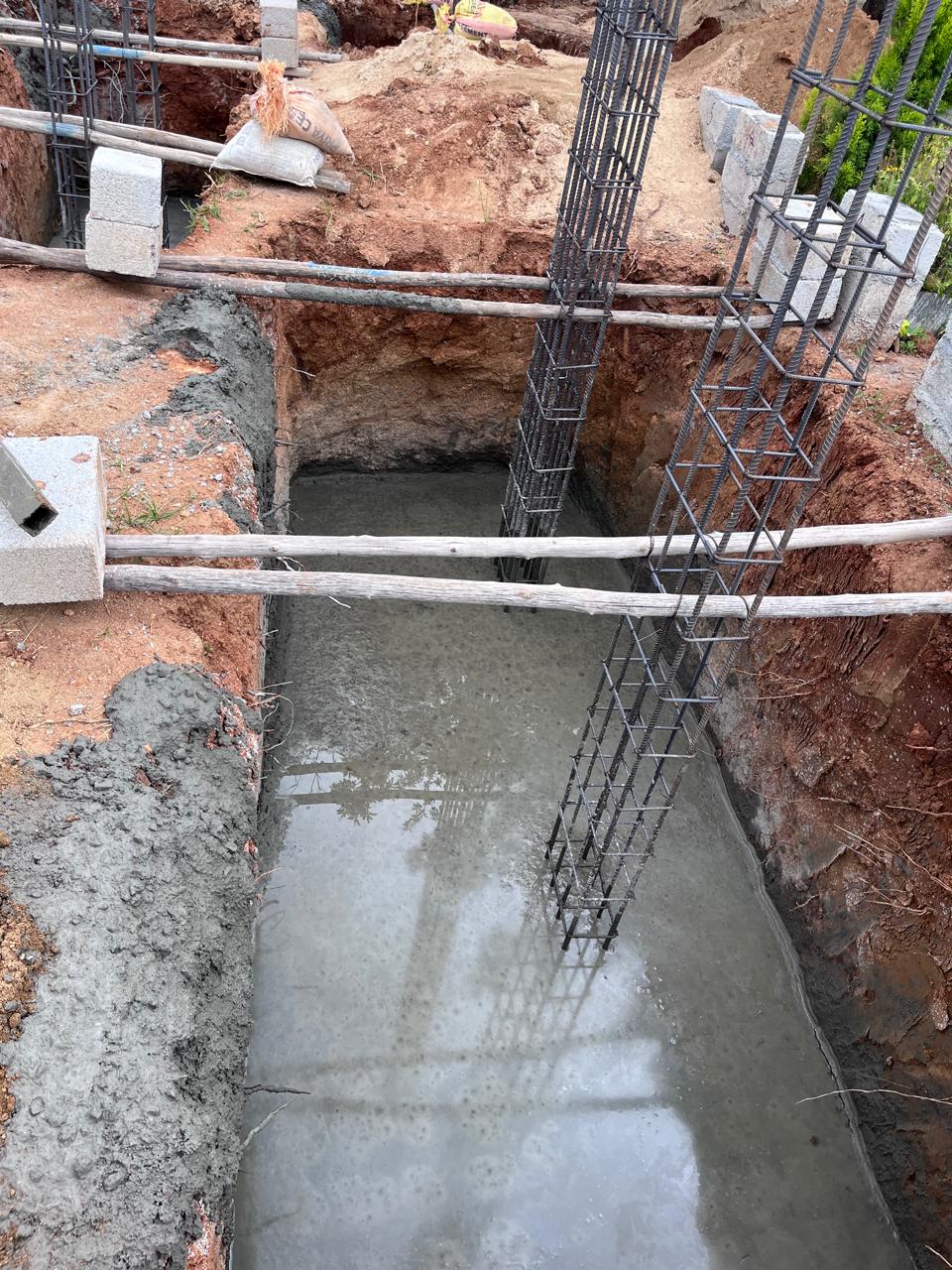 Foundation concrete work.